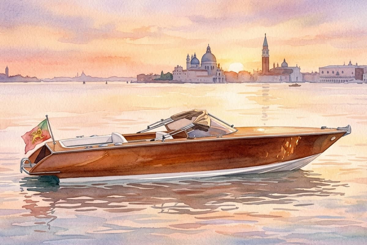 Wooden Venetian launch, 1980