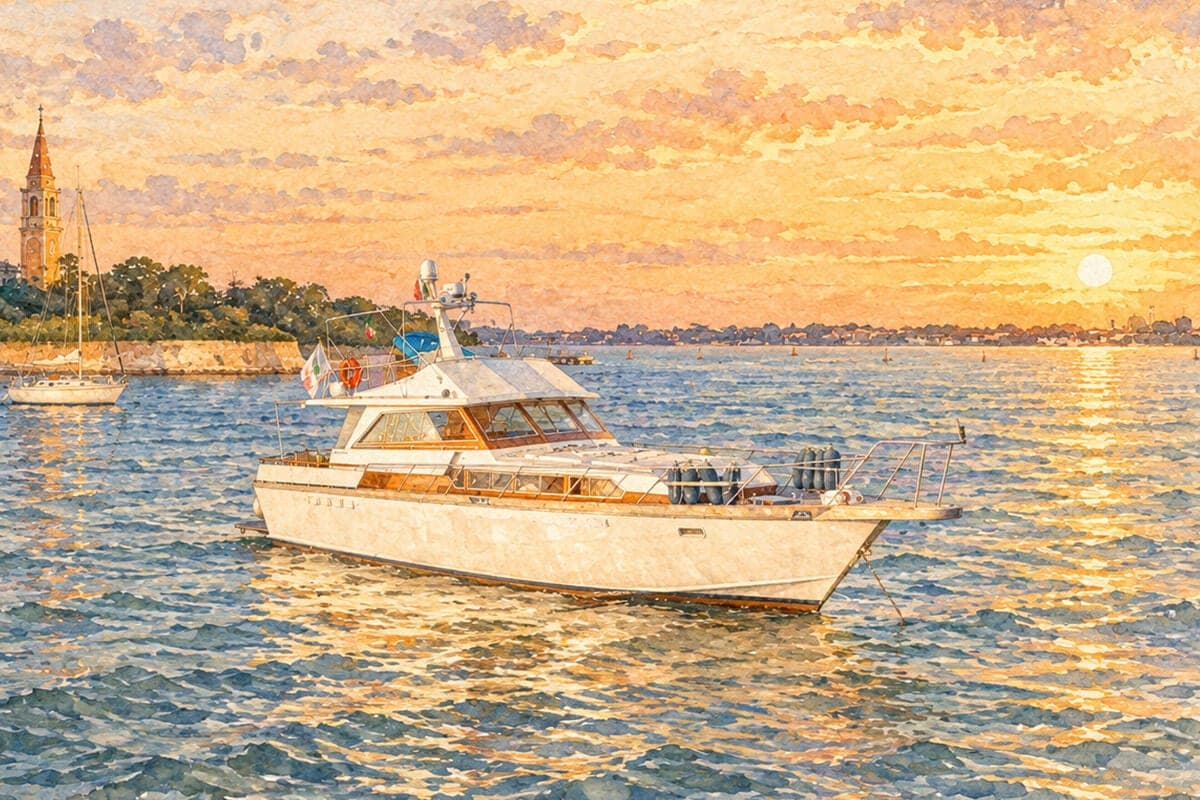 Wooden Cantiere di Pisa yacht, 1968